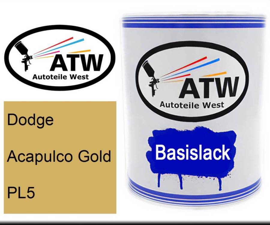 Dodge, Acapulco Gold, PL5: 1L Lackdose, von ATW Autoteile West.